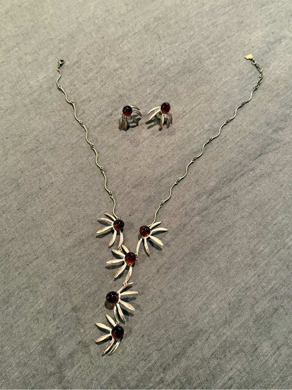 Authentic Michael Michaud Floral Necklace and Earring Set
